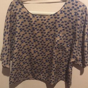 Brown and blue crop top